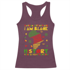 I Am Black History Racerback Tank Top African American Pride Kente TS02 Maroon Print Your Wear