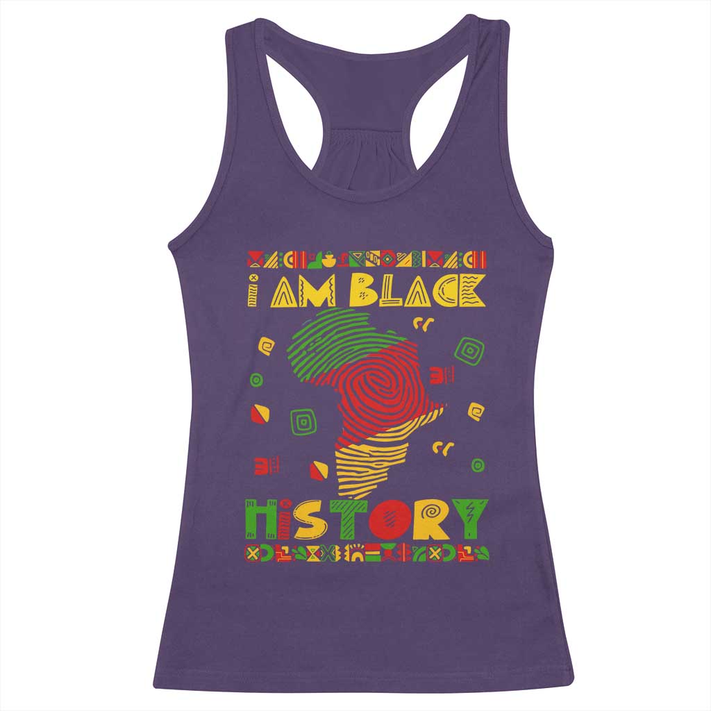 I Am Black History Racerback Tank Top African American Pride Kente TS02 Purple Print Your Wear