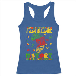 I Am Black History Racerback Tank Top African American Pride Kente TS02 Royal Blue Print Your Wear