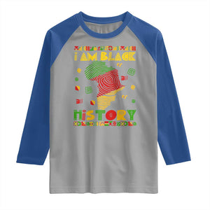 I Am Black History Raglan Shirt African American Pride Kente TS02 Sport Gray Royal Print Your Wear