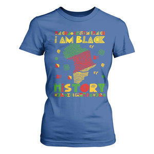 I Am Black History T Shirt For Women African American Pride Kente TS02 Royal Blue Print Your Wear