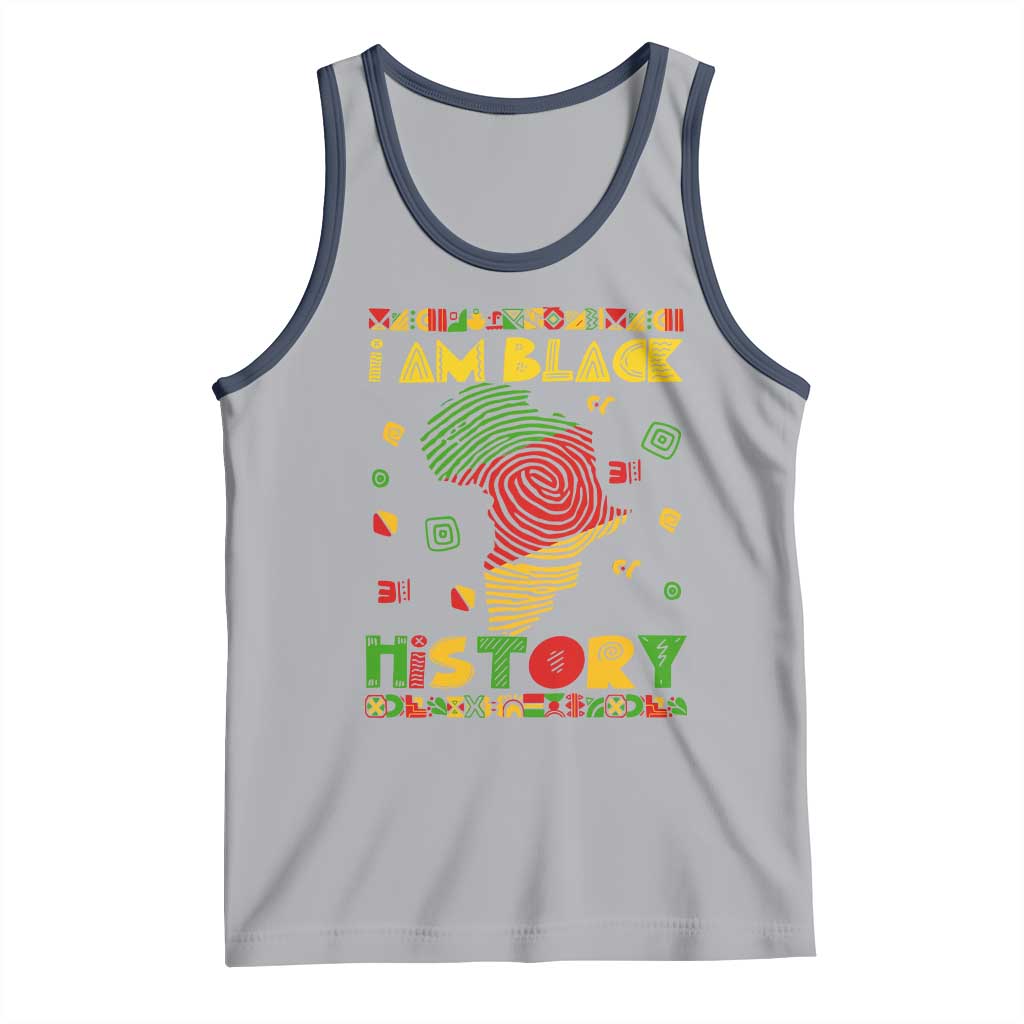 I Am Black History Tank Top African American Pride Kente TS02 Athletic Heather Navy Print Your Wear