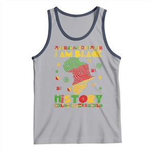 I Am Black History Tank Top African American Pride Kente TS02 Athletic Heather Navy Print Your Wear