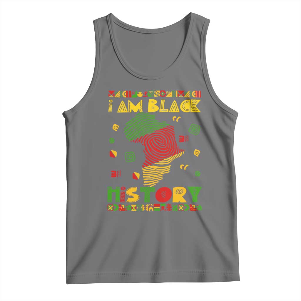 I Am Black History Tank Top African American Pride Kente TS02 Black Heather Print Your Wear