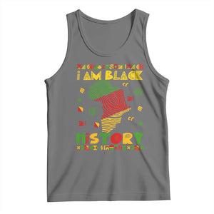 I Am Black History Tank Top African American Pride Kente TS02 Black Heather Print Your Wear