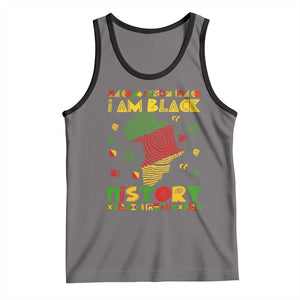 I Am Black History Tank Top African American Pride Kente TS02 Deep Heather Black Print Your Wear
