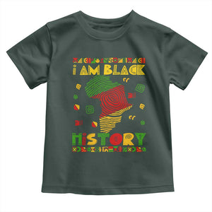 I Am Black History Toddler T Shirt African American Pride Kente TS02 Dark Forest Green Print Your Wear