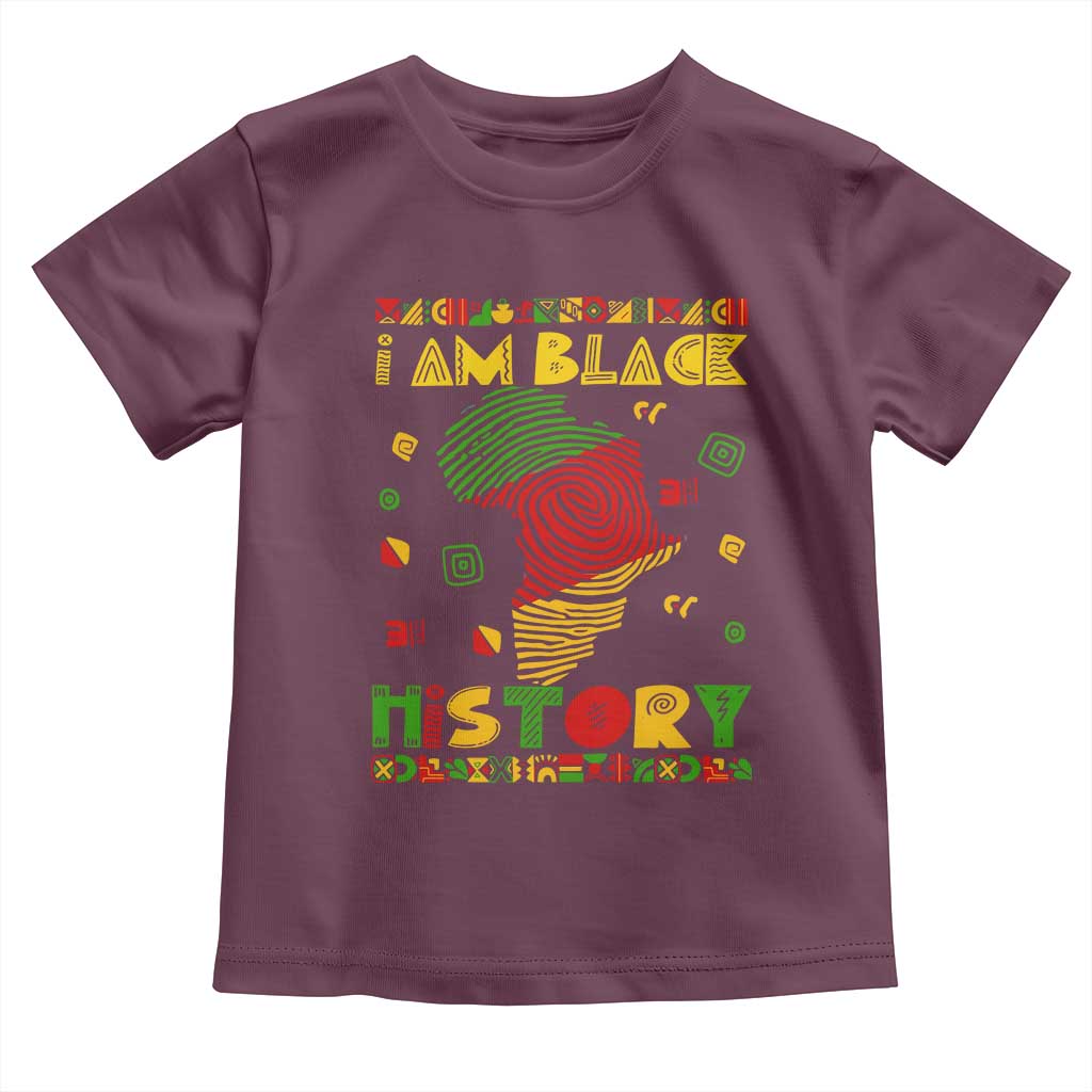 I Am Black History Toddler T Shirt African American Pride Kente TS02 Maroon Print Your Wear