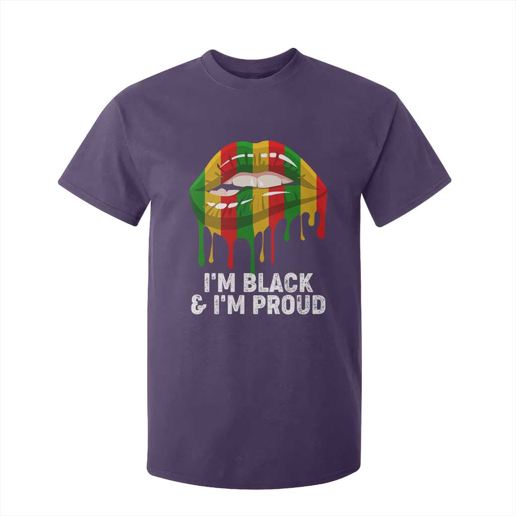 Black Girls T Shirt For Kid I'm Black And I'm Proud Woman Lips Dripping TS02 Purple Print Your Wear