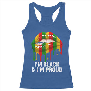 Black Girls Racerback Tank Top I'm Black And I'm Proud Woman Lips Dripping TS02 Royal Blue Print Your Wear