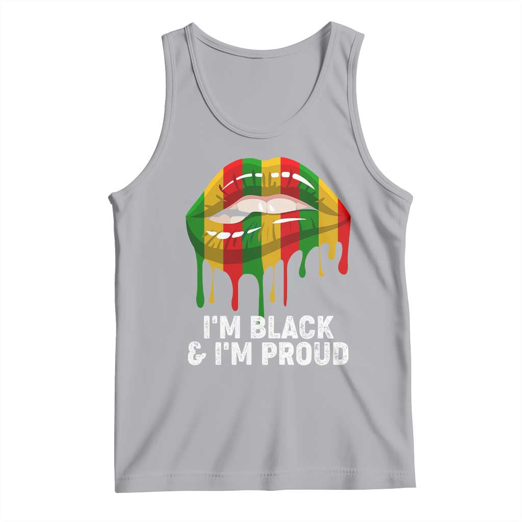 Black Girls Tank Top I'm Black And I'm Proud Woman Lips Dripping TS02 Athletic Heather Print Your Wear
