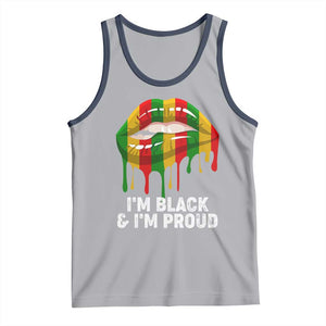 Black Girls Tank Top I'm Black And I'm Proud Woman Lips Dripping TS02 Athletic Heather Navy Print Your Wear