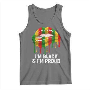 Black Girls Tank Top I'm Black And I'm Proud Woman Lips Dripping TS02 Black Heather Print Your Wear