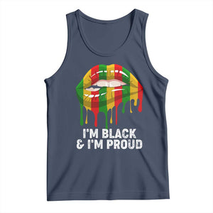 Black Girls Tank Top I'm Black And I'm Proud Woman Lips Dripping TS02 Navy Print Your Wear