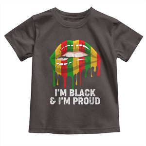 Black Girls Toddler T Shirt I'm Black And I'm Proud Woman Lips Dripping TS02 Dark Chocolate Print Your Wear