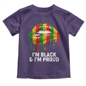Black Girls Toddler T Shirt I'm Black And I'm Proud Woman Lips Dripping TS02 Purple Print Your Wear