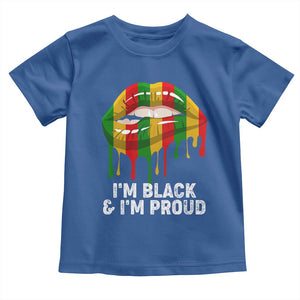 Black Girls Toddler T Shirt I'm Black And I'm Proud Woman Lips Dripping TS02 Royal Blue Print Your Wear