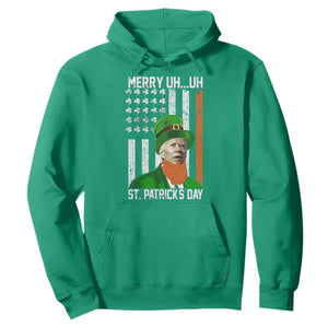 Funny Biden St Patricks Day Hoodie Merry 4th of Saint Patrick Uh Uh Leprechaun American Flag TS02 Irish Green Print Your Wear