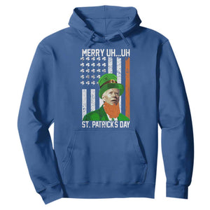 Funny Biden St Patricks Day Hoodie Merry 4th of Saint Patrick Uh Uh Leprechaun American Flag TS02 Royal Blue Print Your Wear