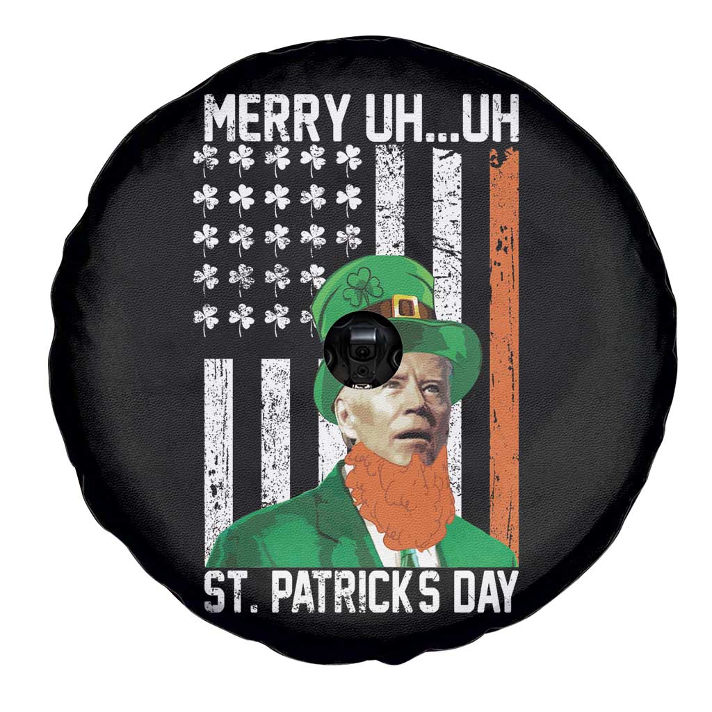 Funny Biden St Patricks Day Spare Tire Cover Merry 4th of Saint Patrick Uh Uh Leprechaun American Flag TS02 Print Your Wear
