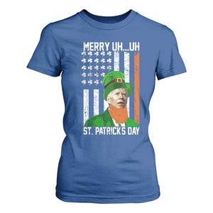 Funny Biden St Patricks Day T Shirt For Women Merry 4th of Saint Patrick Uh Uh Leprechaun American Flag TS02 Royal Blue Print Your Wear