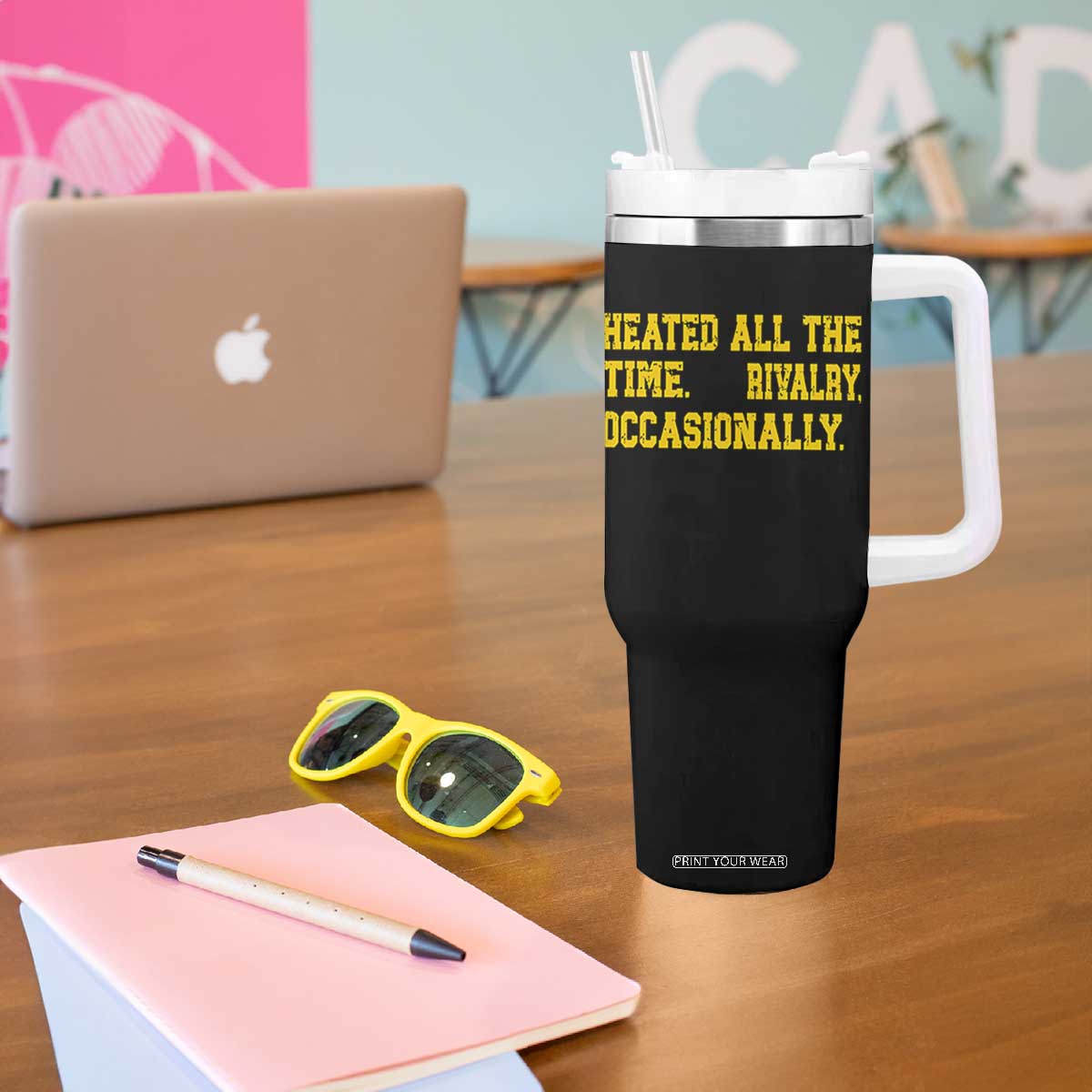 Heated All The Time Rivalry Occasionally Tumbler With Handle Viral Hockey Romance for Passionate Fans TS02 Print Your Wear