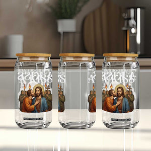 It Started Out With A Kiss Funny Jesus Christian Easter Glass Can Judas Betrayal Jesus Faith Message Biblical Humor TS02 Print Your Wear