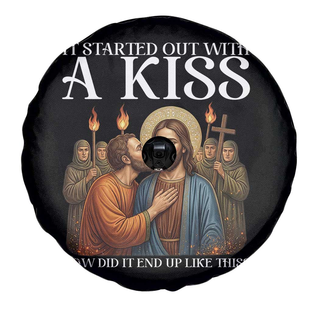 It Started Out With A Kiss Funny Jesus Christian Easter Spare Tire Cover Judas Betrayal Jesus Faith Message Biblical Humor TS02 Print Your Wear