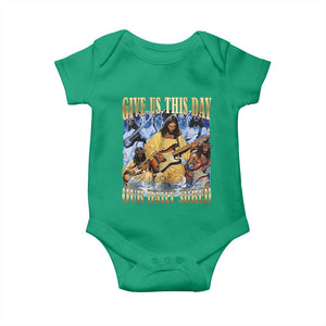 Give Us This Day Our Daily Shred Funny Christian Jesus Rock Baby Onesie Faith Humor Music Lover Inspired Gift TS02 Irish Green Print Your Wear