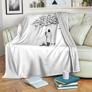 Jesus The Good Shepherd Minimalist Christian Throw Blanket Sheep Flock Faith Spiritual Inspirational Gift TS02 Print Your Wear