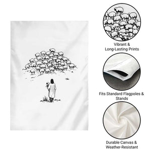 Jesus The Good Shepherd Minimalist Christian Garden Flag Sheep Flock Faith Spiritual Inspirational Gift TS02 Print Your Wear