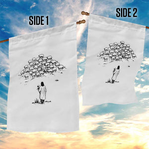 Jesus The Good Shepherd Minimalist Christian Garden Flag Sheep Flock Faith Spiritual Inspirational Gift TS02 Print Your Wear