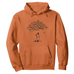 Jesus The Good Shepherd Minimalist Christian Hoodie Sheep Flock Faith Spiritual Inspirational Gift TS02 Orange Print Your Wear