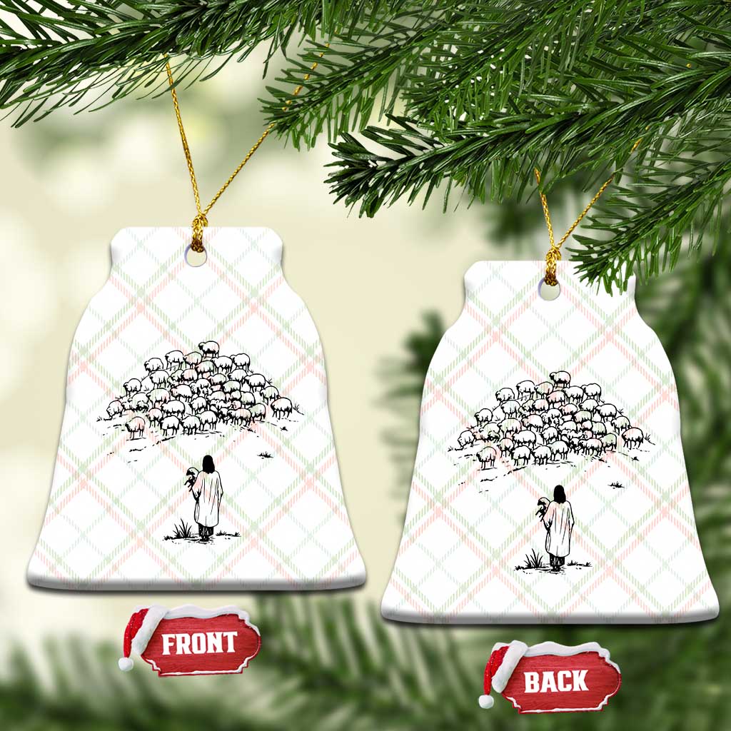 Jesus The Good Shepherd Minimalist Christian Ceramic Ornament Sheep Flock Faith Spiritual Inspirational Gift TS02 Print Your Wear