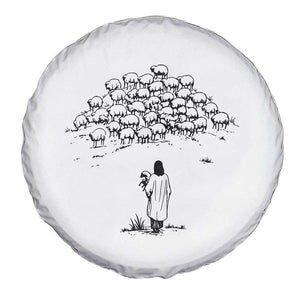 Jesus The Good Shepherd Minimalist Christian Spare Tire Cover Sheep Flock Faith Spiritual Inspirational Gift TS02 Print Your Wear