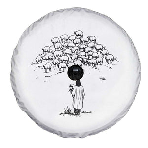 Jesus The Good Shepherd Minimalist Christian Spare Tire Cover Sheep Flock Faith Spiritual Inspirational Gift TS02 Print Your Wear