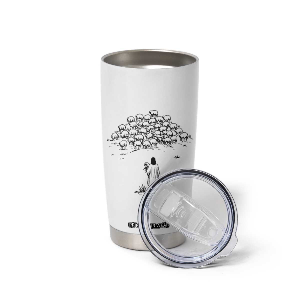 Jesus The Good Shepherd Minimalist Christian Tumbler Cup Sheep Flock Faith Spiritual Inspirational Gift TS02 Print Your Wear