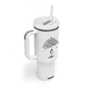 Jesus The Good Shepherd Minimalist Christian Tumbler With Handle Sheep Flock Faith Spiritual Inspirational Gift TS02 Print Your Wear