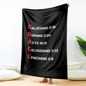 GRACE Christian Scripture Acronym Throw Blanket Bible Verses Galatians Romans Acts Colossians Ephesians Faith Message Gift TS02 Print Your Wear