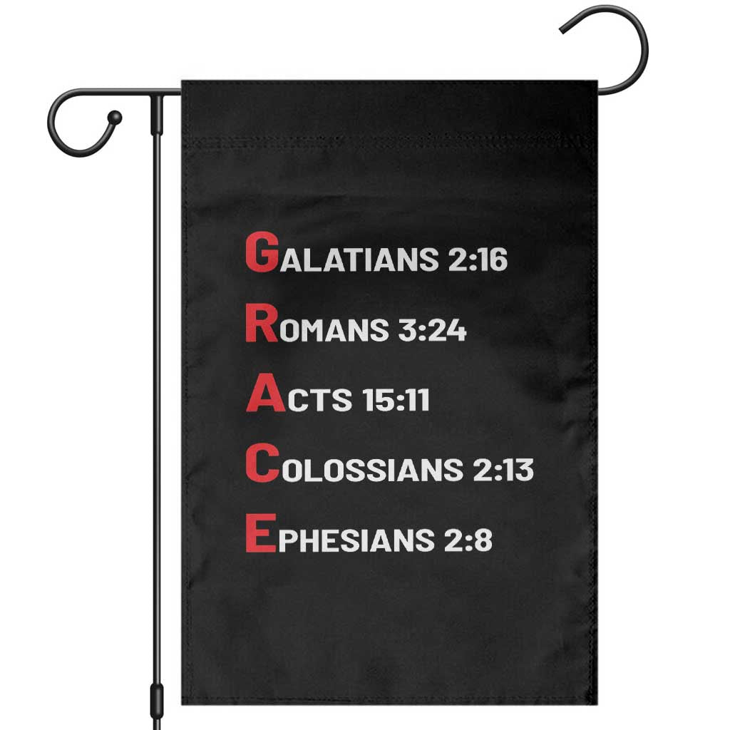 GRACE Christian Scripture Acronym Garden Flag Bible Verses Galatians Romans Acts Colossians Ephesians Faith Message Gift TS02 Black Print Your Wear