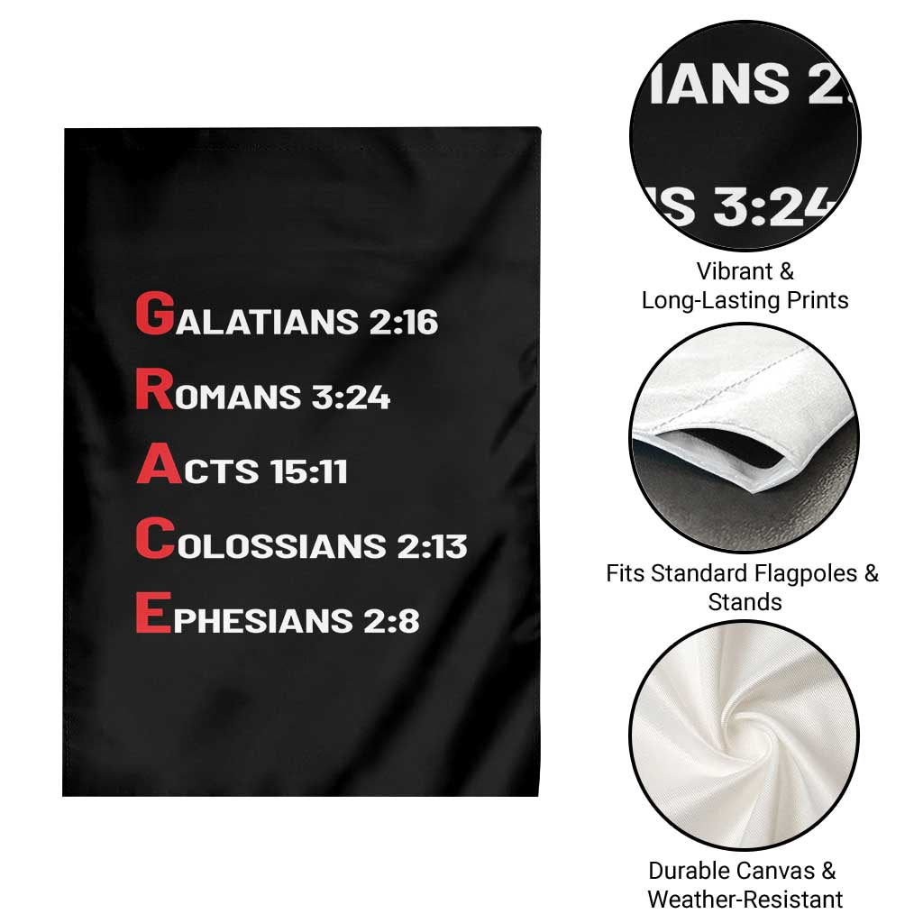 GRACE Christian Scripture Acronym Garden Flag Bible Verses Galatians Romans Acts Colossians Ephesians Faith Message Gift TS02 Print Your Wear