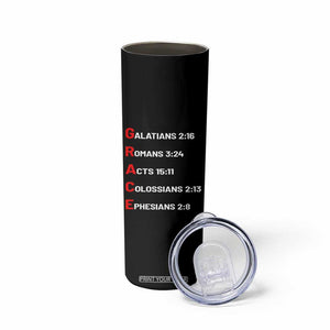 GRACE Christian Scripture Acronym Skinny Tumbler Bible Verses Galatians Romans Acts Colossians Ephesians Faith Message Gift TS02 Print Your Wear
