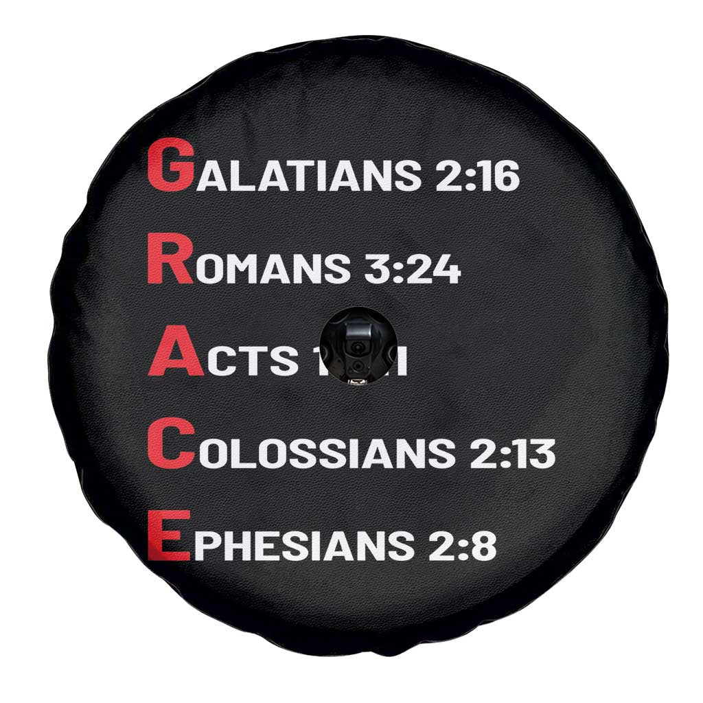 GRACE Christian Scripture Acronym Spare Tire Cover Bible Verses Galatians Romans Acts Colossians Ephesians Faith Message Gift TS02 Print Your Wear