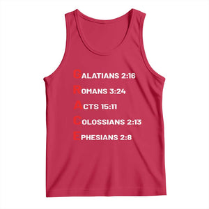 GRACE Christian Scripture Acronym Tank Top Bible Verses Galatians Romans Acts Colossians Ephesians Faith Message Gift TS02 Red Print Your Wear