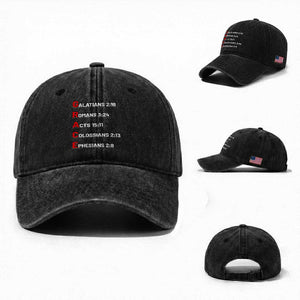 GRACE Christian Scripture Acronym Washed Cotton Baseball Cap Bible Verses Galatians Romans Acts Colossians Ephesians Faith Message Gift TS02 Washed Cap Universal Fit Black Print Your Wear