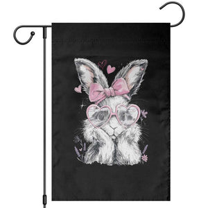 Cute Easter Bunny with Heart Glasses Pink Bow Garden Flag Adorable Rabbit Love Aesthetic Gift TS02 Black Print Your Wear