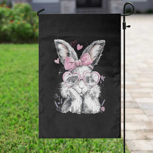 Cute Easter Bunny with Heart Glasses Pink Bow Garden Flag Adorable Rabbit Love Aesthetic Gift TS02 Print Your Wear