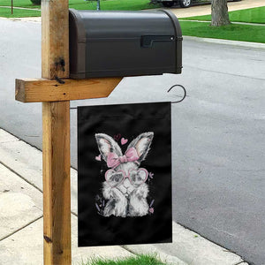 Cute Easter Bunny with Heart Glasses Pink Bow Garden Flag Adorable Rabbit Love Aesthetic Gift TS02 Print Your Wear