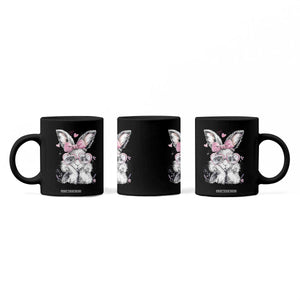 Cute Easter Bunny with Heart Glasses Pink Bow Coffee Mug Adorable Rabbit Love Aesthetic Gift TS02 Print Your Wear