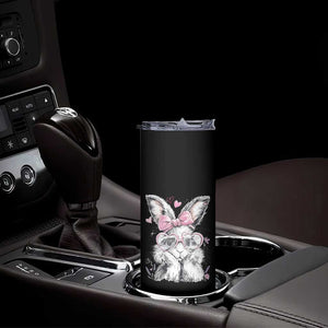 Cute Easter Bunny with Heart Glasses Pink Bow Skinny Tumbler Adorable Rabbit Love Aesthetic Gift TS02 Print Your Wear